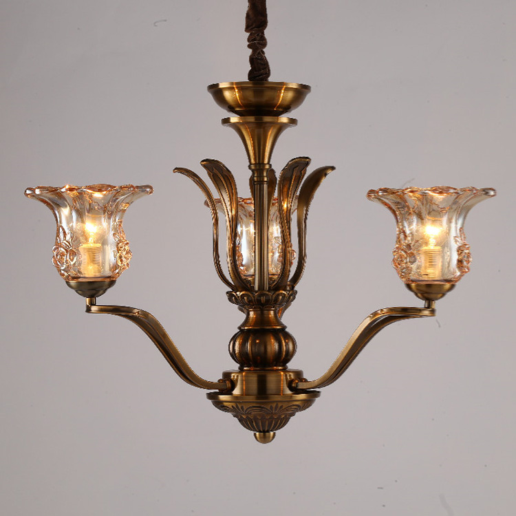 HITECDAD American style luxury chandelier nga gigamit alang sa villa duplex buildings retro lamp