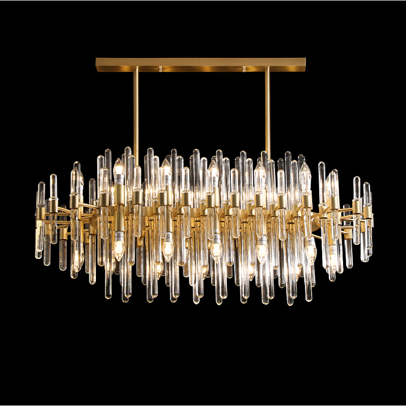 HITECDAD moderni američki potpuno bakreni kristalni luster za blagovaonicu luksuzne umjetničke viseće lampe sa zlatnim sjajem