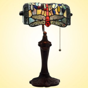 Cheap PriceList for Modern Hanging Light - HITECDAD Dragonfly Stained Glass Bankers Desk Tiffany Table Lamp – Hitecdad