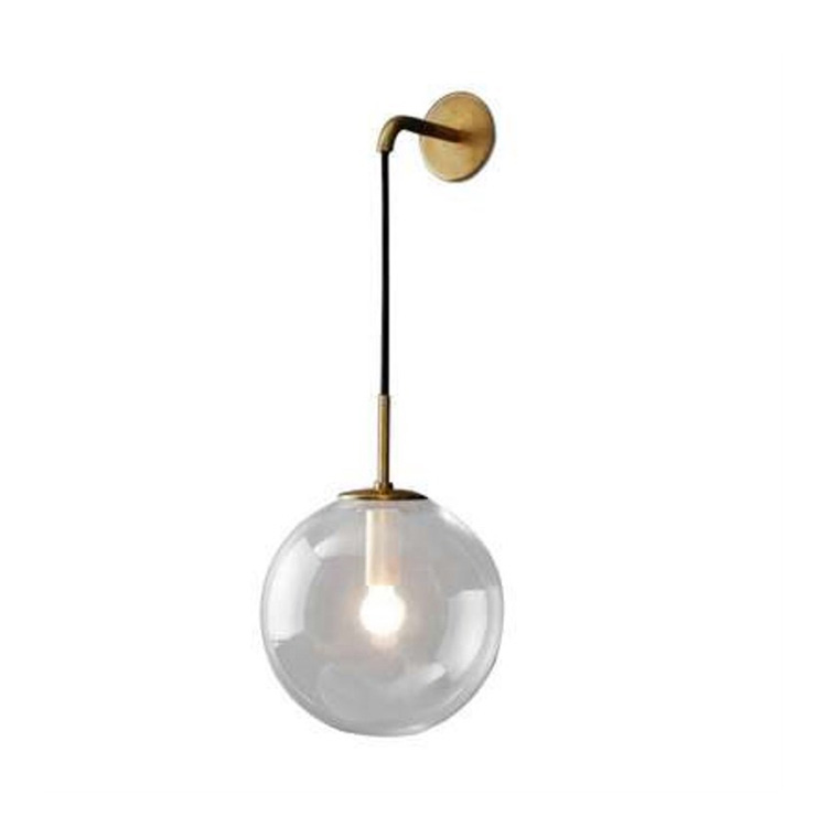HITECDAD Modo Mid-century Nordic Style Adjustable Antique Glass Ball Wall Lamp
