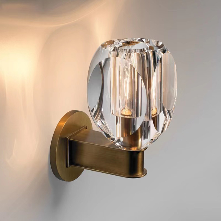 HITECDAD Moderna ameriška bakrena stenska svetilka G9 Ustvarjalna varnostna stenska svetilka z ogledalom za podstrešje, domača kuhinja, preprostost, notranja steklena svetilka