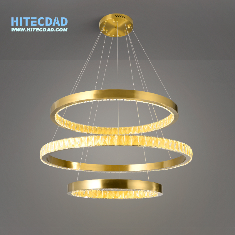 ቀላል የቅንጦት ሳሎን የመመገቢያ ክፍል LED ክብ chandelier