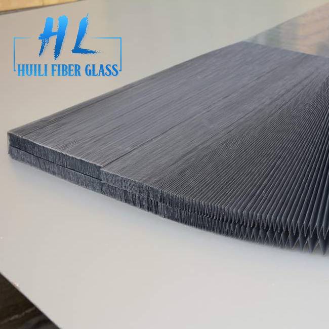 Grey Color Pleated Mesh Insect Screen for Retractable Window Screen