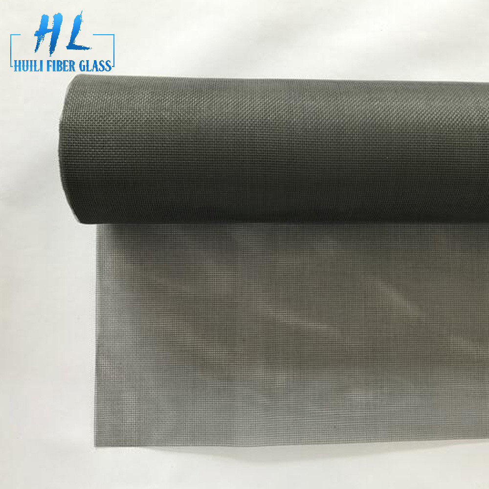 Revestimento de PVC negro de fibra de vidro de malla transparente de 20×20