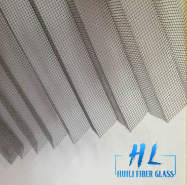 Polyester pleated insect screen for retractable windows and doors