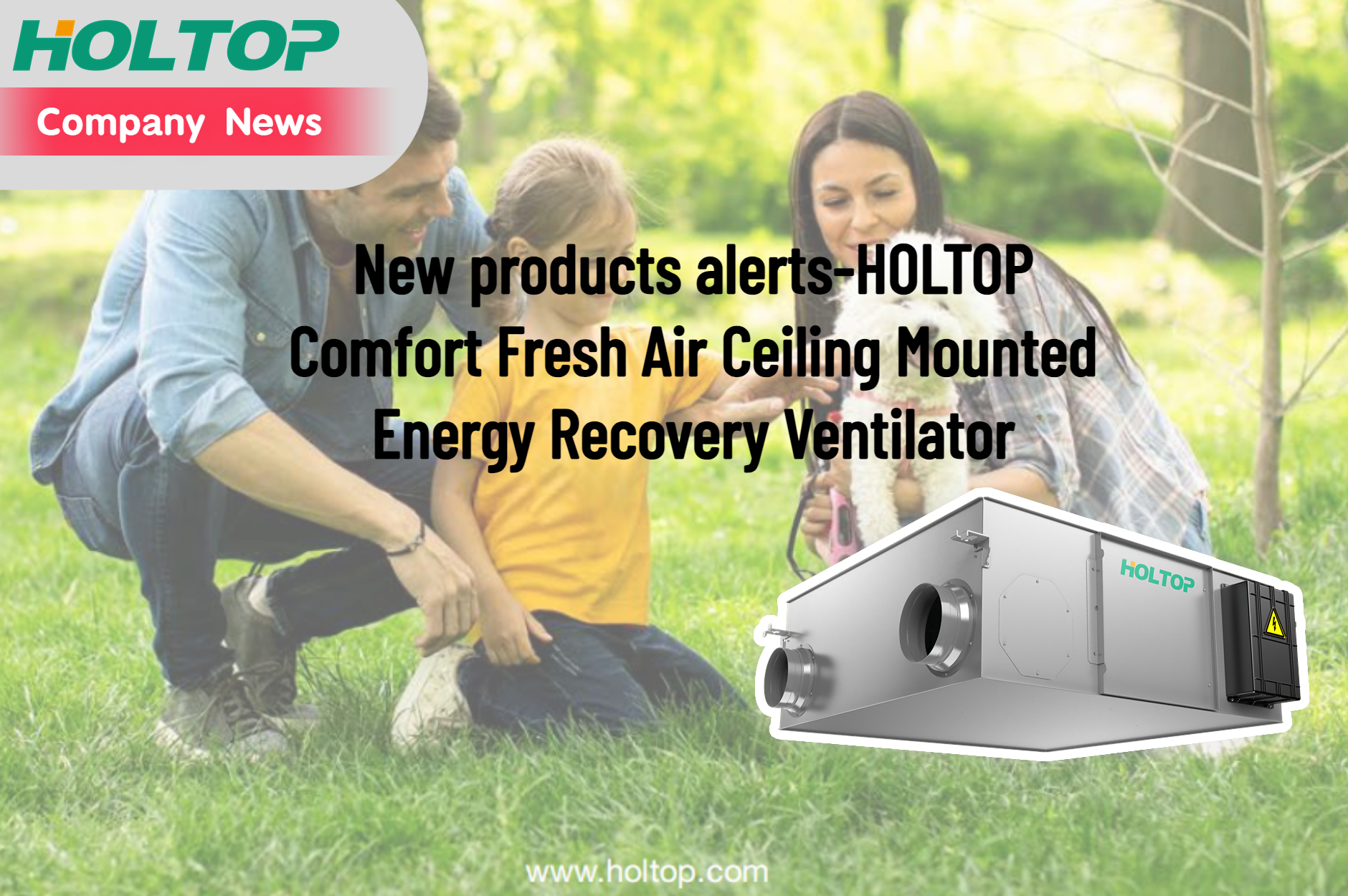 Avvisi di nuovi prodotti-Ventilatore HOLTOP Comfort Fresh Air a soffitto a recupero di energia
