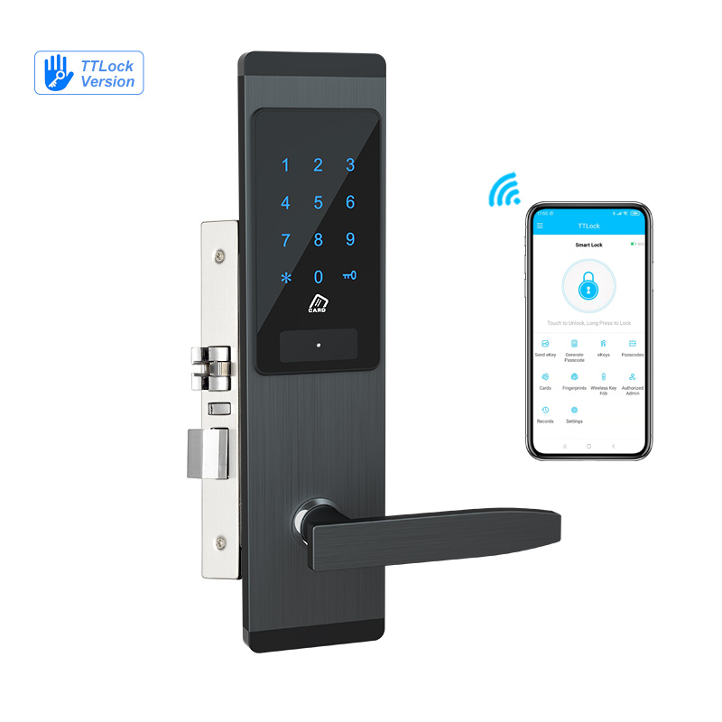 China wifi-afgeleë veilige hek vervaardiger TTlock app slim pin nommer sleutelbord kode kombinasie sleutellose wagwoord digitale deurslot Uitgestalte beeld
