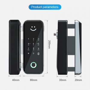 Smart Elektronik tanpa kunci sandi + sidik jari + kartu kunci pintu kaca dengan remote control untuk Apartemen Kantor Modern Anda biometrik bio kunci pintu