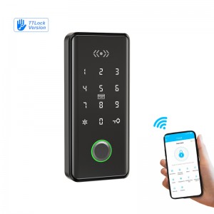 Trippel biometrisk skaplås med fingeravtrykk med Bluetooth Tuya Smart App Nøkkelløs skaplås er egnet for hjemme- eller kontormøbler FCC-sertifisert treskuffelås