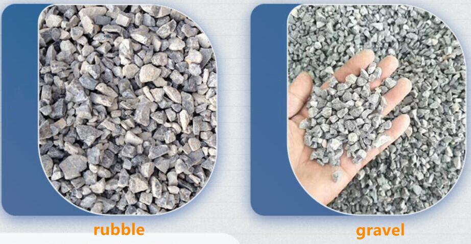 What is rubble? What equipment is needed to process rubble into gravel?