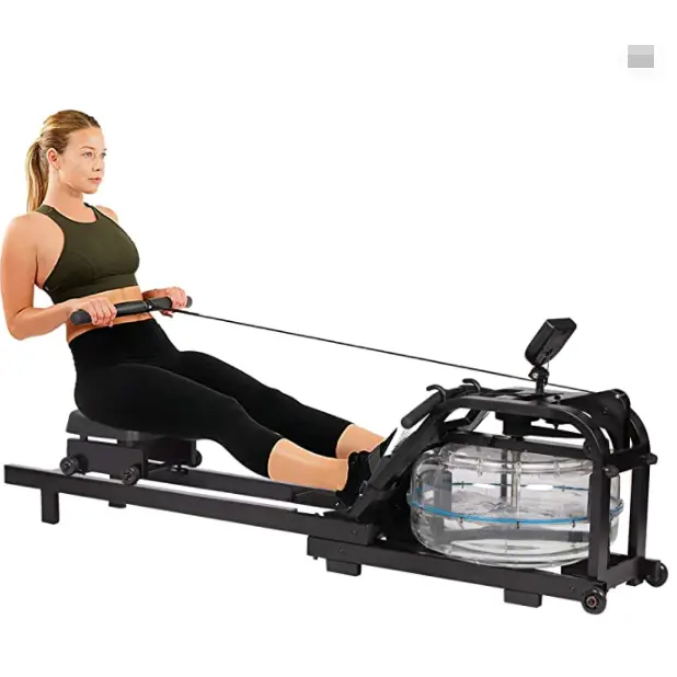 Water Rower Rowing Machine for Home Use Exercise Equipment with Water Resistance LCD Monitor