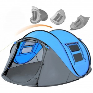 4 Person Easy Pop Up Tent Waterproof Automatic Setup 2 Doors-Instant Family Tents for Camping Hiking & Traveling