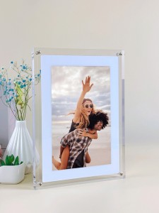 Good quality Wireless Picture Frame - 7 inch acrylic digital video frame Album nft art battery operated photo Crystal display frame built in memory – Idealway