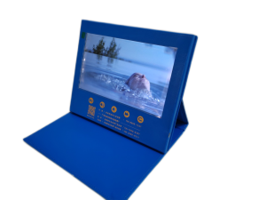 Dostosowany, skórzany, 7-calowy folder do prezentacji wideo IPS w stylu stojaka