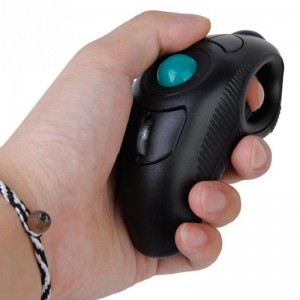2.4G Haririk gabeko Air Mouse Eskuko Trackball Mouse USB Portua Thumb kontrolatutako Eskuko Trackball Mouse