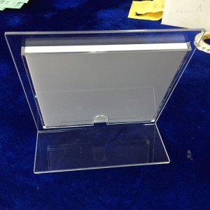 Fabbrika tad-dwana standable akriliku diġitali fuljett tal-vidjo player display stand bi skrin LCD
