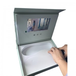 Jambu nsapato Custom Printing Promotional 7 Inch Video Brochure Lcd Video Gift Box