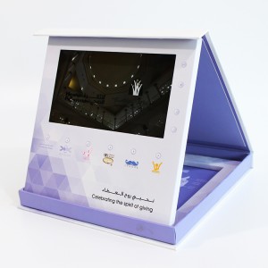 Zavod Qiyməti Video Kart Video Kart Broşürü Ən Yeni Dizayn Video Açıqca / Video Poçt / dayanıqlı LCD Video Broşür Kartı 7 düym