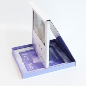 工場出荷時の価格ビデオカードビデオカードパンフレット最新デザインビデオポストカード/ビデオメーラー/スタンド可能な LCD ビデオパンフレットカード 7 インチ