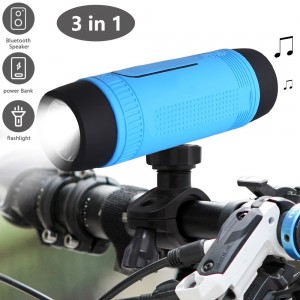 Altaveu sense fil 3 en 1 Bluetooth esportiu a l'aire lliure Bicicleta ràdio FM LED làmpada de llum de bicicleta per muntar música altaveu sistema de so