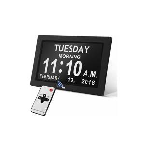 Venta caliente 8 pulgadas pérdida de memoria Alzheimer pantalla grande calendario Digital reloj Demencia día despertador