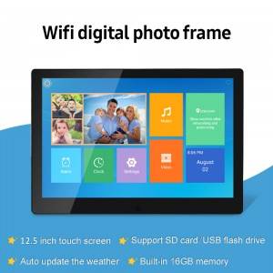 12,5 inç WiFi Dijital Bulut Albümü bulut fotoğraf çerçevesi IPS Ekranı, uzaktan kontrol etmek için mobil destekten fotoğraf gönderir