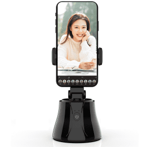 Rotazione automatica a 360 gradi del viso con tracciamento degli oggetti selfie stick Supporto per telefono cellulare con fotocamera intelligente AI