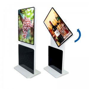 Floor Stand Rotating Light Box Standing Layar Iklan LCD 32 inci, Rotate Self Serve Touch Kiosk