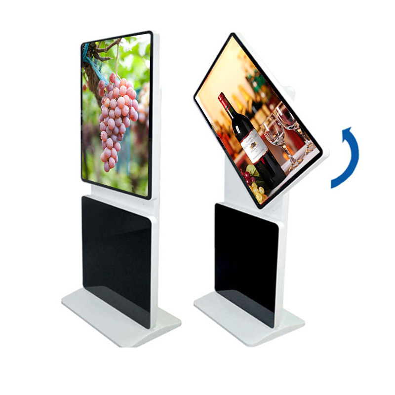 Floor Stand Rotating Light Box Standing 32inch LCD Advertising Display Rotate Self Serve Touch Kiosk Gambar Unggulan