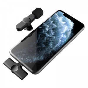 Mikrofon Lavalier Nirkabel untuk iPhone 12 11 7 8 X XS XR Konten Pembuat Streaming Langsung Kerah Ponsel Mikrofon Video Vlogging Rekaman Youtuber