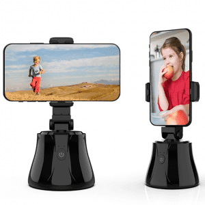 Rotasi 360 otomatis, pelacakan objek wajah, tongkat selfie, kamera pemotretan pintar AI, dudukan ponsel