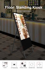 Cartell LCD digital de reproductor de publicitat de senyalització digital Android plegable portàtil mòbil de 43 polzades