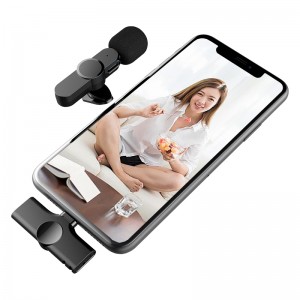 Mikrofon Lavalier Nirkabel kanggo iPhone 12 11 7 8 X XS XR Konten streaming langsung Pencipta Ponsel Lapel Video Mic Vlogging Rekaman Youtuber