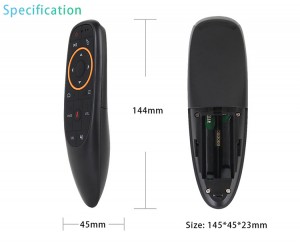2.4G Wireless Smart TV Controller Remote Gyroscope Gyro Taolo ea Lentsoe la Google IR Ho Ithuta G10 Air Mouse