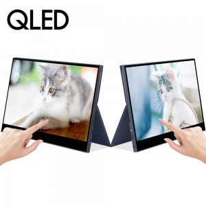 13,3 tums 1080P pekskärm bärbar bildskärm med QLED-panel