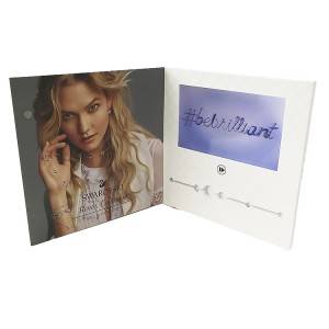 Layar LCD video brosur foto perhiasan kalung kemasan hadiah kartu ucapan