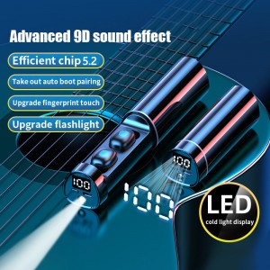 نیا N21 TWS LED ڈسپلے بلوٹوتھ 5.2 وائرلیس ہیڈ فون Hifi Stereo Earphone Sport Earbuds