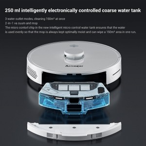Cleaner Robot Vacuum et Mop Combo cum real-time Cleaning Crawler Mop, Self Cleaning Station Self Implens lavationis et siccationis, Robot Vacuum Cleaner with LDS Lidar Navigation, Laser Obstacle Fugae
