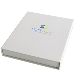BGFI BANK-Videobroschüre im Karton. Benutzerdefinierte LCD-Videoplayer-Broschüre. Begrüßungs-Visitenkarte
