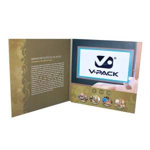 Video pohľadnice Atlantis 7-palcový marketingový LCD balík ručne vyrábaných video brožúr pre firmy