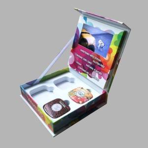 Billigaste pris Kina Facevideo Presentation Folder LCD Video Broschyr Presentkort med Box Packaging