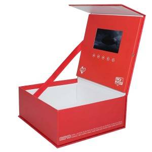 Peldanka Pêşkêşkirina Facevideo ya Chinaînê Karta Diyariyê ya Broşûra Vîdyoyê ya LCD ya bi Packaging Box