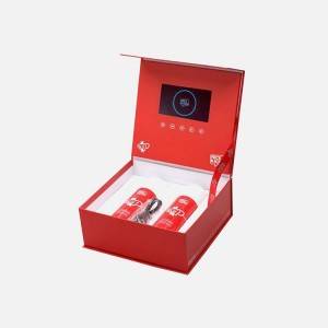 Goedkoopste prijs China Facevideo-presentatiemap LCD-videobrochure Cadeaukaart met doosverpakking