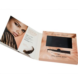 Godaan Total Customized A5 Ukuran Advertising LCD video kertu video booklet karo slot