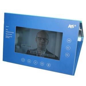 ASS Prispôsobená 10-palcová štandardná brožúra s video katalógom funkcia vrecka na vizitky pre obchodnú reklamu