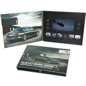 Broshura dixhitale e kartolinave përshëndetëse video grafike të printimit LCD 5 inç të video playerit të personalizuar të fabrikës