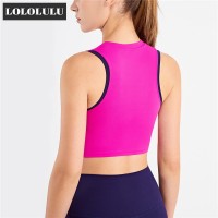 Contrast Color Sports Tank Top High Wrapped