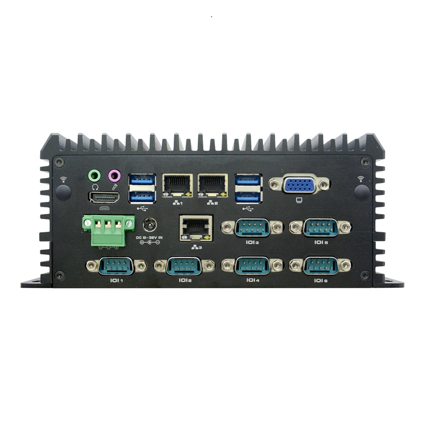 ຄອມພີວເຕີທີ່ບໍ່ມີພັດລົມ Rugged – i5-8265U U Processor, 6*RS232/485 ທີ່ມີການໂດດດ່ຽວ