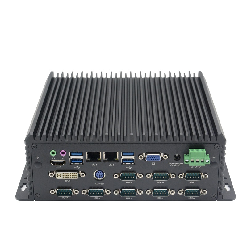 Fanless industrial box pc with 10*COM