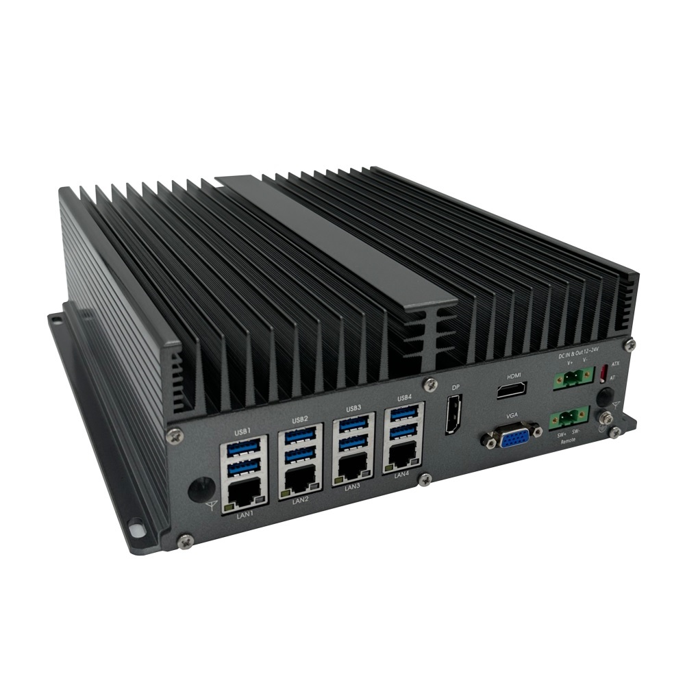高性能ファンレスボックス PC – Core i5-8400H/4GLAN/10USB/6COM